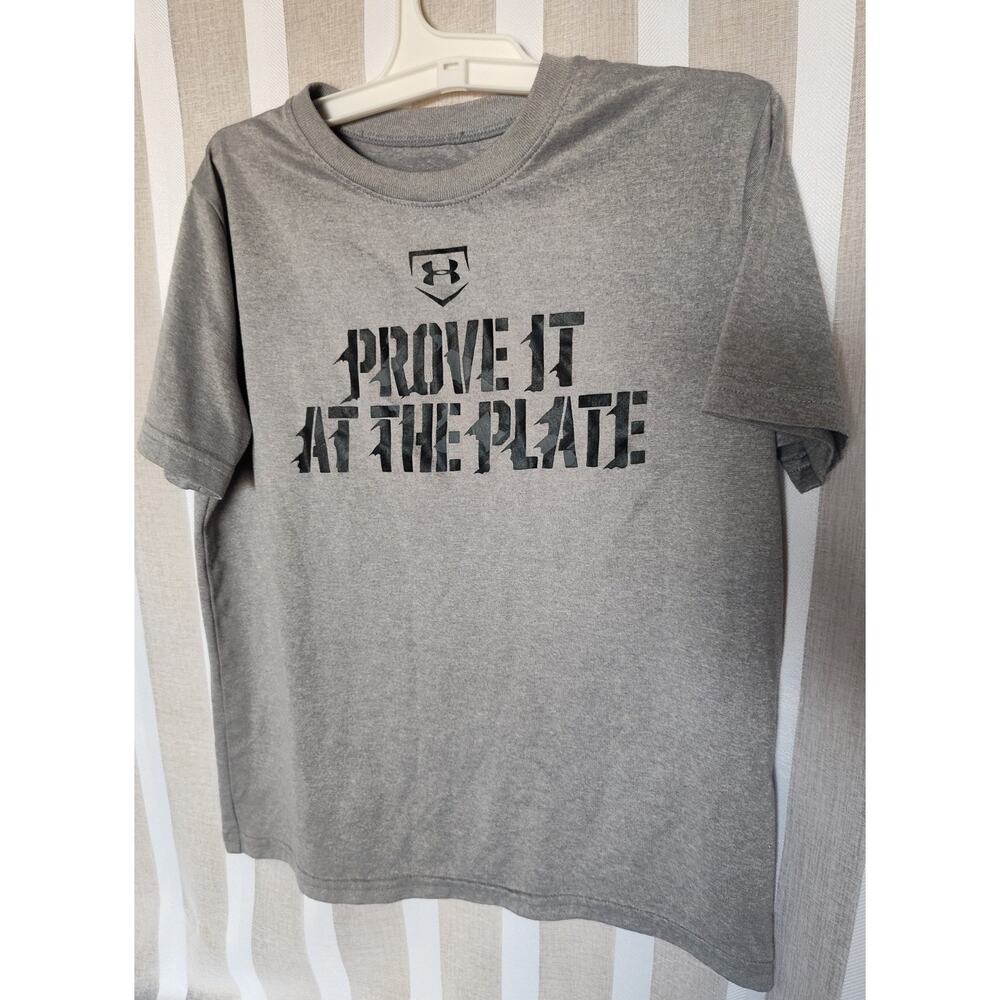 Heat Gear Youth Size Small Prove It At The Plate Gray T-shirt